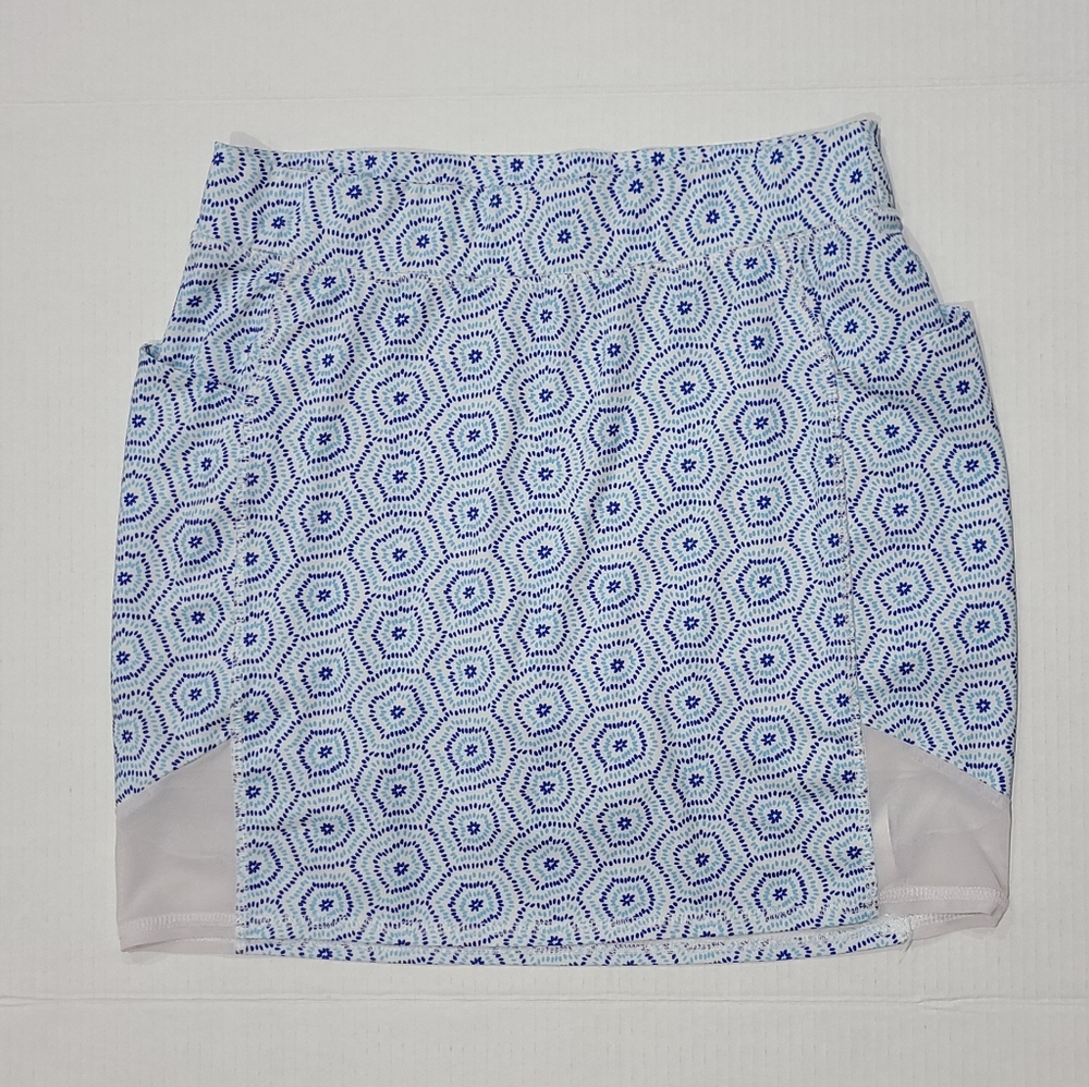 The Belyn Key Mesh Panel 16½" Skort Blue Glacier Burst Sz S - Picture 3 of 14